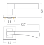 ACT servis - Kliky do interiru Designov Gazela R HR chrom/efekt nerez design