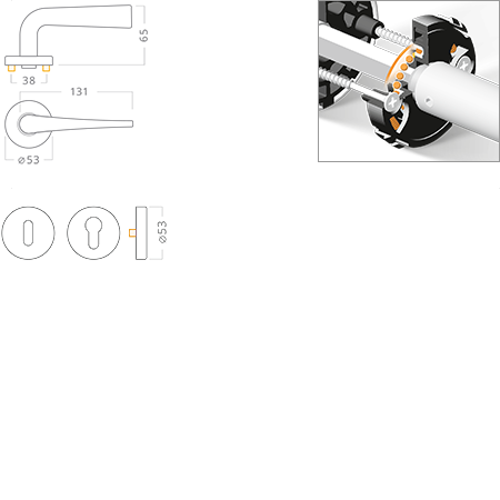 ACT servis -  Kliky do interiru Linz Pull RHR nerez PK design