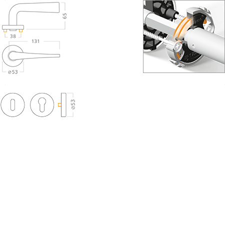 ACT servis -  Kliky do interiru Linz Slide RHR nerez PK design